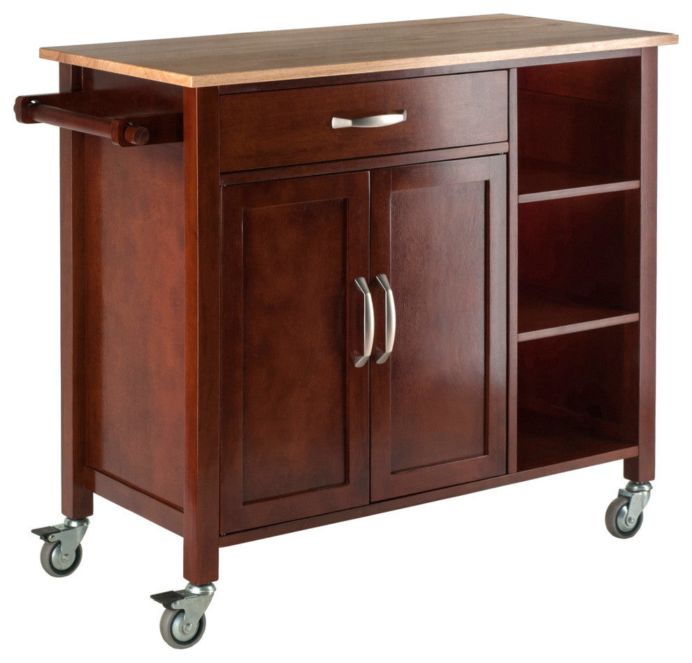 Mabel Kitchen Cart Walnut/Natural