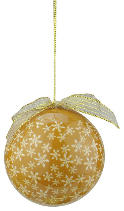 Snowflake Tree Shatterproof Christmas Ball Ornaments, Brown/White, 6-Piece Set