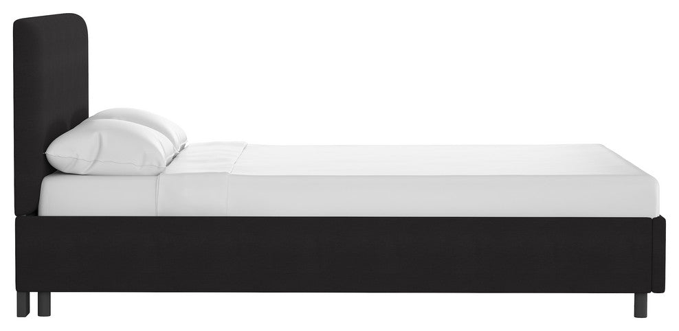 Browder Upholstered Platform Bed, Twill Black, California King