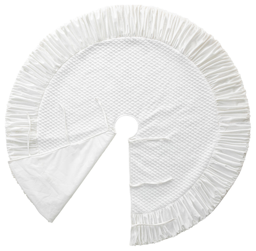 48''D Velvet Ruffled Christmas Tree Skirt