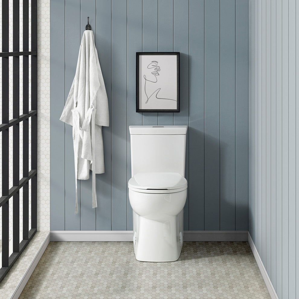 Classe One Piece Toilet Dual Flush 0.8/1.28 gpf, Glossy White
