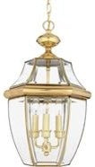 Quoizel NY1179B Three Light Outdoor Hanging Lantern Newbury Polished Brass