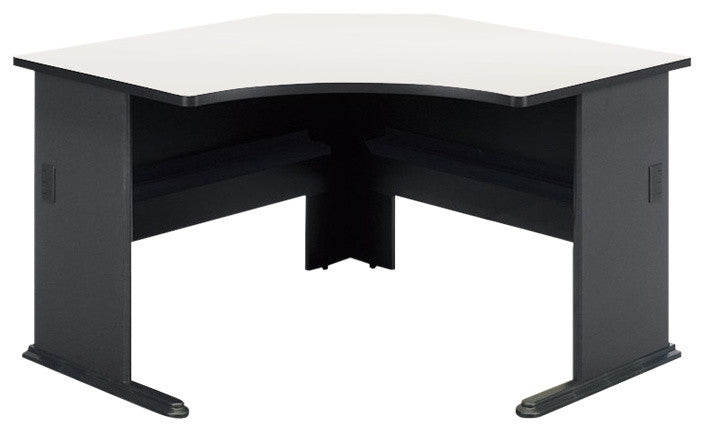 Series A 48" Corner Desk, Slate, White Spectrum