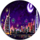 Eid Celebration In Dubai, Cityscape Digital Disc Metal Wall Art, 11"