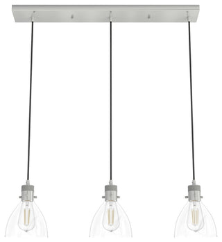 Hunter Van Nuys Brushed Nickel 3 Light Linear Cluster Ceiling Light