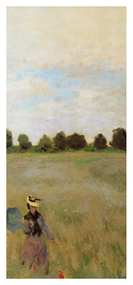 "Field Of Poppies (Les Coquelicots) 1873 (right)" Print by Claude Monet, 18"x38"