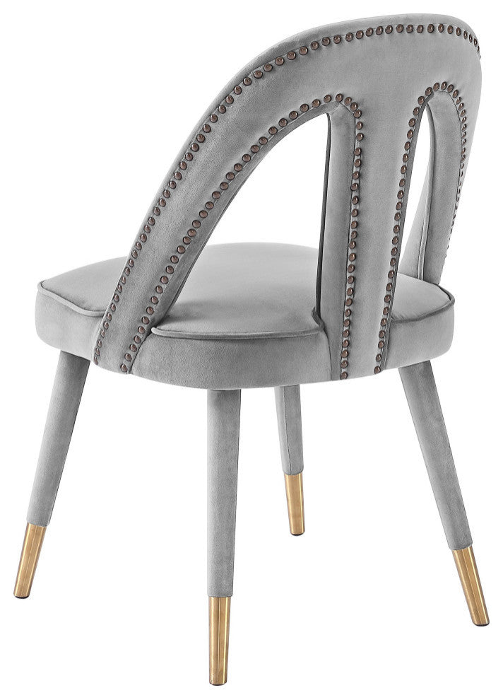 Petra Light Grey Velvet Side Chair