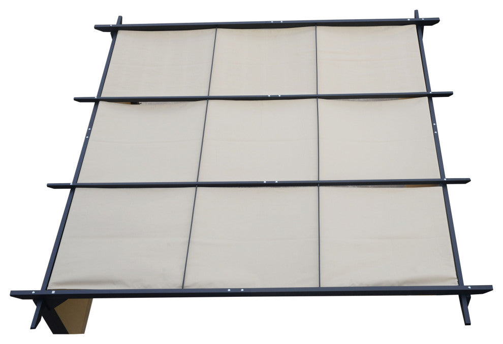 GDF Studio Dione Outdoor Steel Framed9.5' by 9.5' Gazebo, Beige