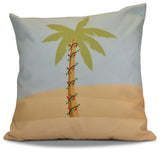 Decorative Holiday Pillow Geometric Print, Light Blue, 20"x20"