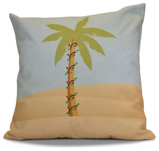 Decorative Holiday Pillow Geometric Print, Light Blue, 20"x20"