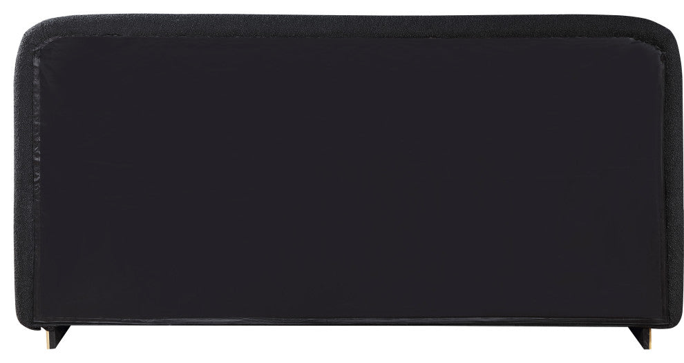 Rigby Boucle Fabric Upholstered Bed, Black, King, Natural