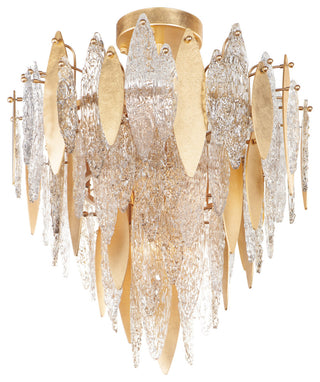 Maxim 32320CLCMP Majestic 10 Light 24"W Semi-Flush Waterfall - Gold Leaf