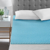 Sleep Philosophy 1.5" Gel Memory Foam Topper, Blue, King