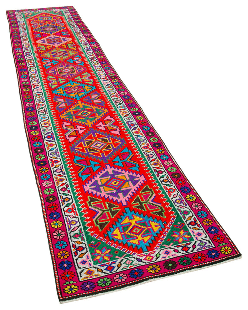 Rug N Carpet - Handmade Oriental 2' 8" x 12' 2" Tribal Runner Rug