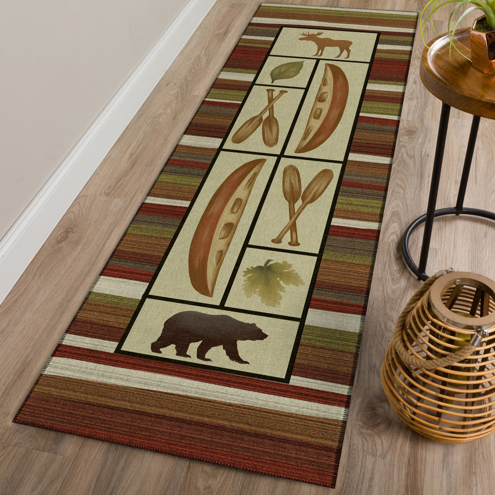 Indoor/Outdoor Excursion EX3 Canyon Machine Washable 2'3" x 7'6" Runner Rug