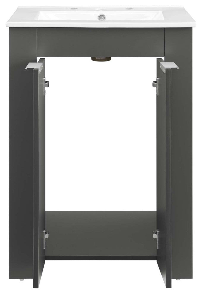 Maybelle 24" Bathroom Vanity, Gray White