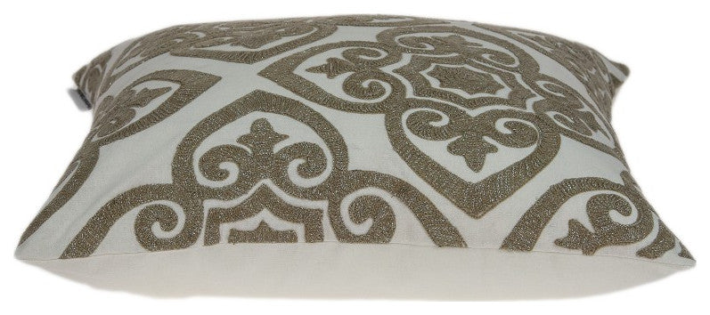 HomeRoots 20" x 7" x 20" Bling Ivory Pillow Cover With Poly Insert