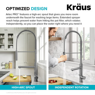 Pulldown Pot Filler Kitchen Faucet, Bronze/Matte Black