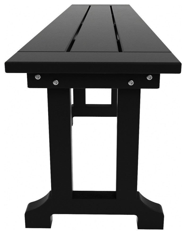 WestinTrends 65" Trestle Poly Lumber Outdoor Patio Accent Bench, Picnic Bench, Black