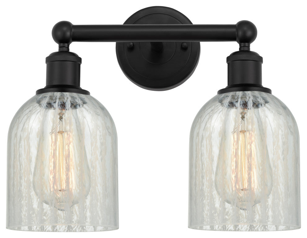 Innovations 616-2W-BK-G2511 Caledonia 2 Light Bath Vanity Light, Matte Black