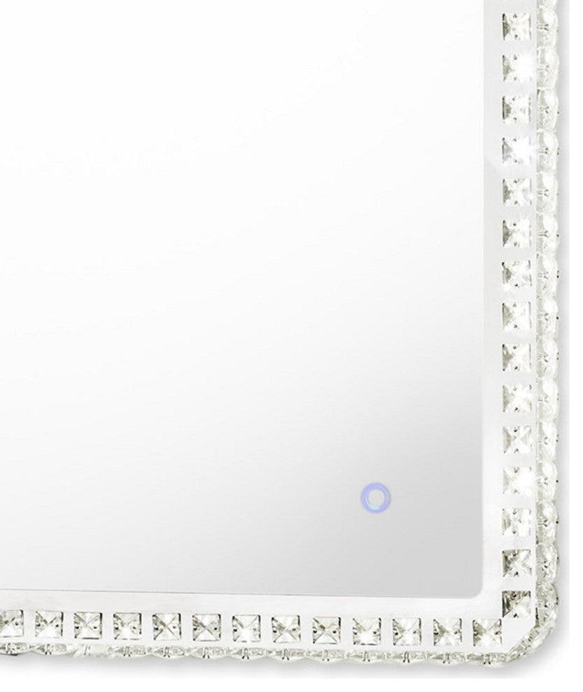 Marilyn Illuminated Rectangular Wall Mirror - 40", Chrome, Touch Dimmer
