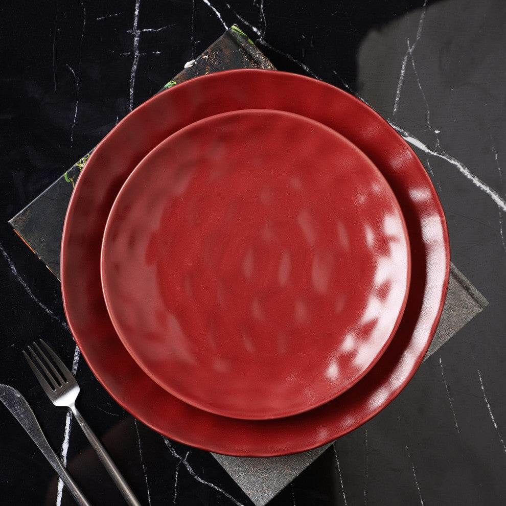 Stone Lain Sam Porcelain 32 Piece Dinnerware Set, Red