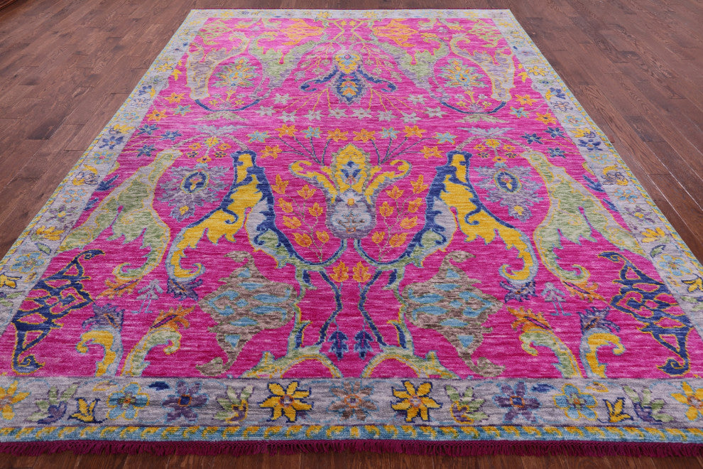 Handmade Turkish Oushak Wool Rug 9' 5" X 12' 3" - Q14947