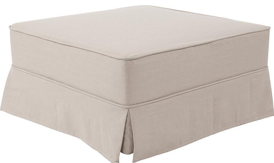 Versatile Shabby Chic Linen Ottoman