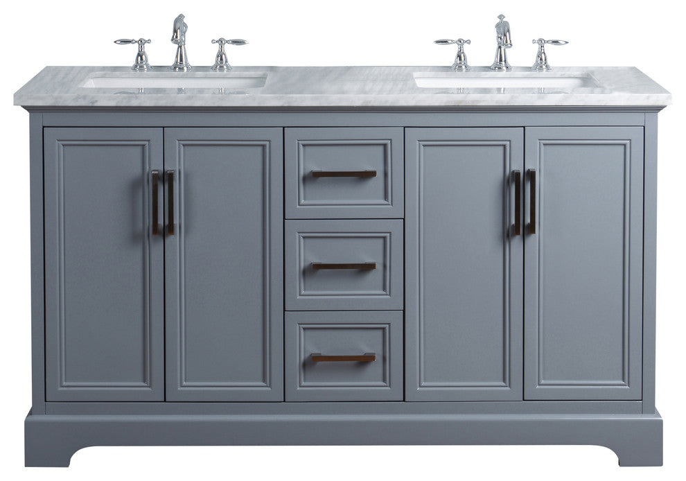 Ariane Bathroom Vanity, Gray, 60" Double Sink