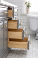 60" Palace Quartz Gray Vanity With Brass Hardware, Faucets and Chrome Mirrors