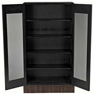 Noho Hutch, Hand Rubbed Black With Light Brown Trim