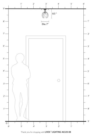 Whitfield 1-Light Natural Brass Crystal Semi-Flush