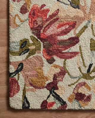 Loloi Belladonna Ivory / Raspberry 18" x 18" Sample Rug