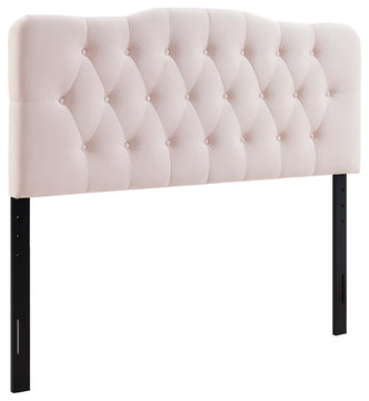 Annabel Queen Diamond Tufted Performance Velvet Headboard Pink