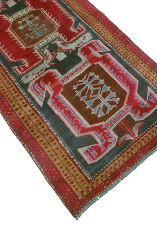 Fine Vintage Distressed Bram Charcoal/Brown Runner, 3'4x8'11