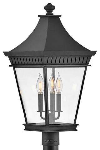 Hinkley Chapel Hill Large Post Top Or Pier Mount Lantern, Museum Black