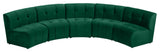 Limitless Velvet Upholstered 5-Piece Modular Sectional, Green