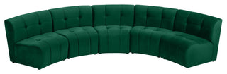 Limitless Velvet Upholstered 5-Piece Modular Sectional, Green