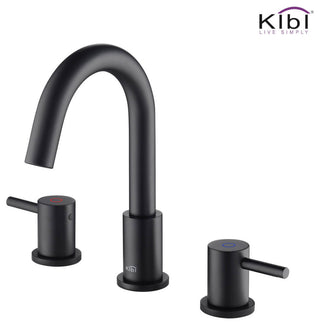 Circular Widespread Sink Faucet With Pop-Up Drain, Matte Black