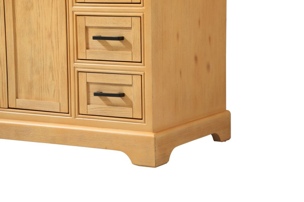 Amber Single Bathroom Vanity, Blue, Natural Wood, 36"