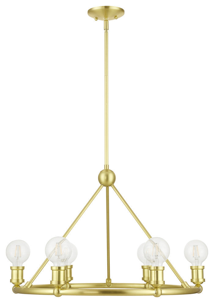 Lansdale 6 Light Satin Brass Chandelier