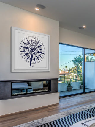 "Blue Compass" Framed Painting Print