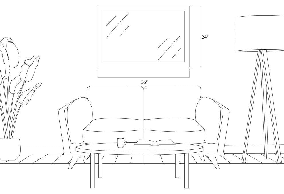 Woodford Framed Wall Mirror, Black, 36" X 24"