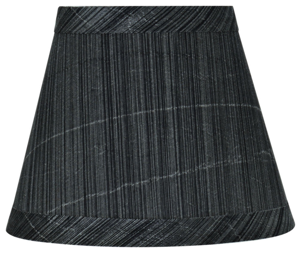 32061-2 Small Hardback Empire Chandelier Clip On Lamp Shade Gray&Black 3"x5"x4"