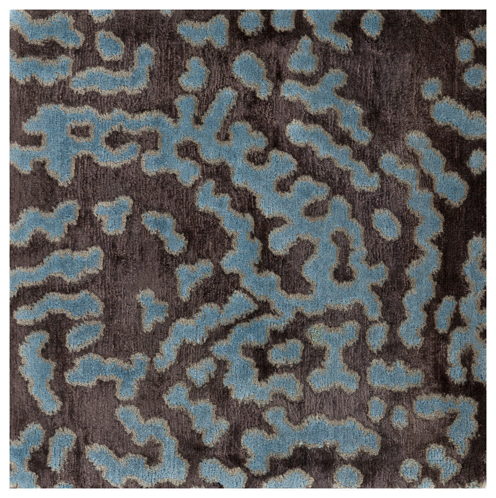 Surya Shibui SH-7413 5'x8' Rug, Denim/Dark Brown/Taupe