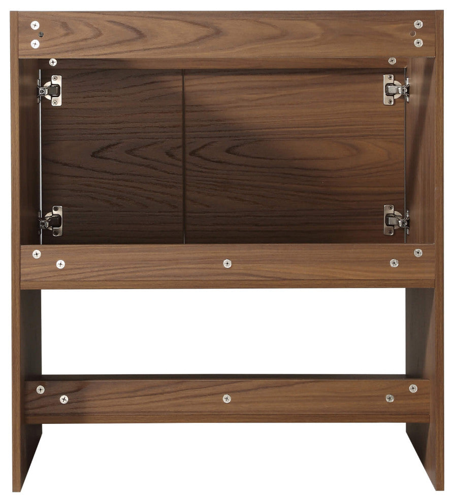 Phoenix Bath Vanity With Ceramic Sink - Full Assembly Required, Walnut, 30 Inch