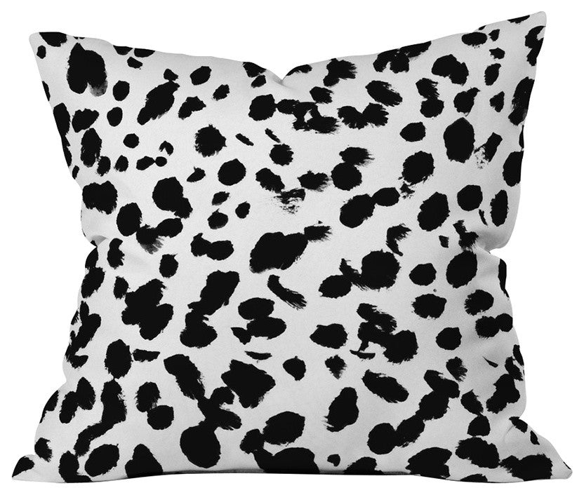 Amy Sia Animal Spot Black and White Throw Pillow, 18"x18"