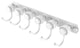 Mercury 6 Position Tie Rack with Smooth Accent, Matte White