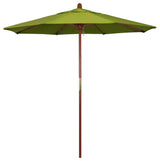 7.5' Square Push Lift Wood Umbrella, Kiwi Olefin