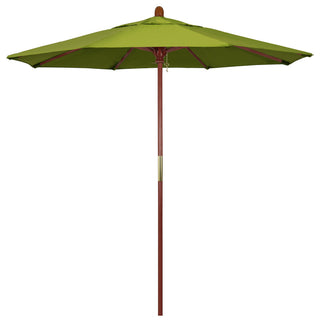 7.5' Square Push Lift Wood Umbrella, Kiwi Olefin